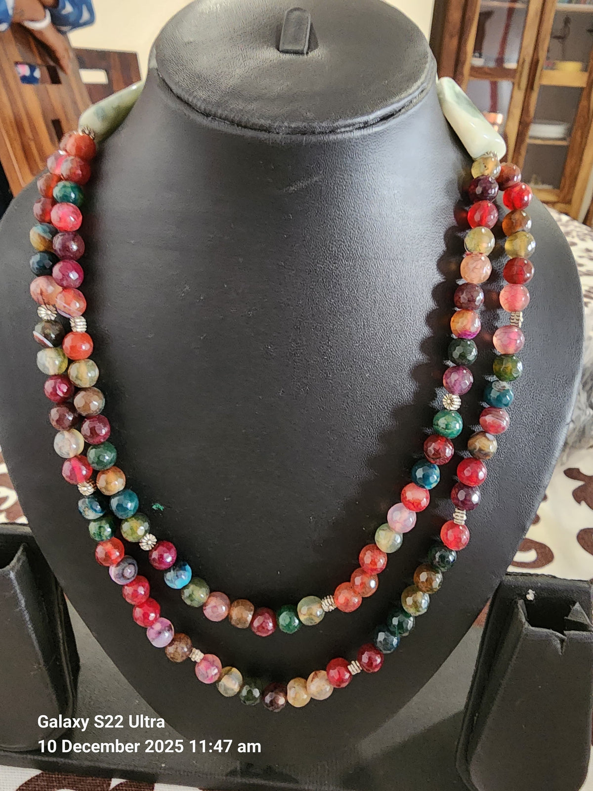 Onyx stone two layered Necklace