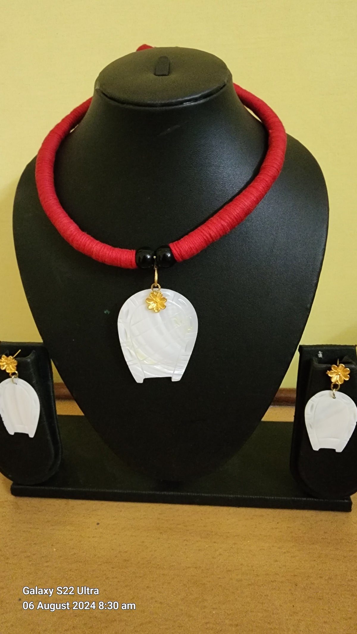 Necklace - Shell Pendant & Earrings