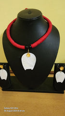 Necklace - Shell Pendant & Earrings